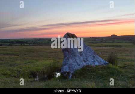 Stannon Steinkreis auf Bodmin Mooor in North Cornwall Stockfoto