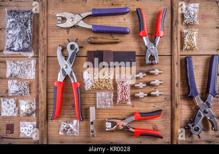 Leder punch Tools Stockfoto