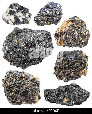 Satz von perowskit Mineralien, Kristalle, natürlichen Felsen Stockfoto