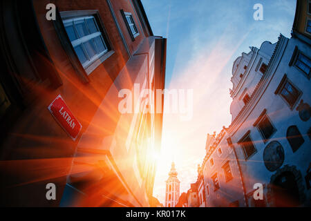 Sonnenuntergang über Karlsbad variieren, Tschechien Stockfoto