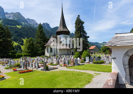 Kirche in Rougemont Kanton Waadt Schweiz Stockfoto