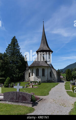 Kirche in Rougemont Kanton Waadt Schweiz Stockfoto