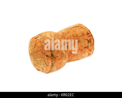 Wein Kork isoliert auf weißem Stockfoto