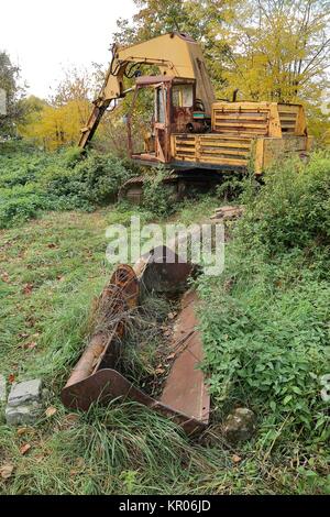 Alten Bagger Teile Stockfoto