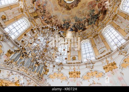 Die Fresken in der Kuppel des Kloster Ettal (Kloster Ettal), ein Kloster der Benediktiner in Ettal, Bayern, Deutschland Stockfoto