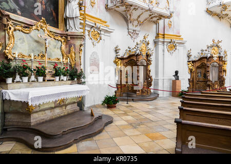 Im Inneren Kloster Ettal (Kloster Ettal), ein Kloster der Benediktiner in Ettal, Bayern, Deutschland Stockfoto