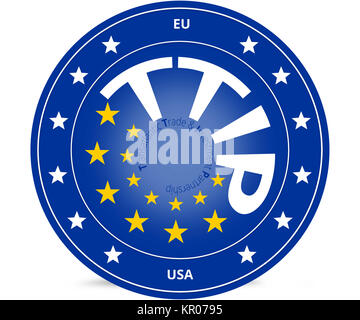 Ttip 13 Sterne den transatlantischen Handel und die transatlantischen Investitionen Partnerschaft Symbol Stockfoto