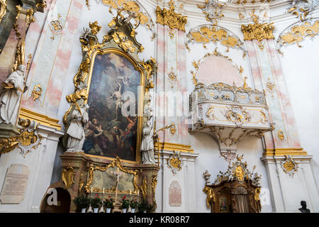 Im Inneren Kloster Ettal (Kloster Ettal), ein Kloster der Benediktiner in Ettal, Bayern, Deutschland Stockfoto