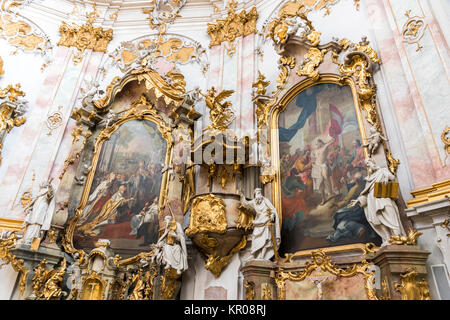 Im Inneren Kloster Ettal (Kloster Ettal), ein Kloster der Benediktiner in Ettal, Bayern, Deutschland Stockfoto