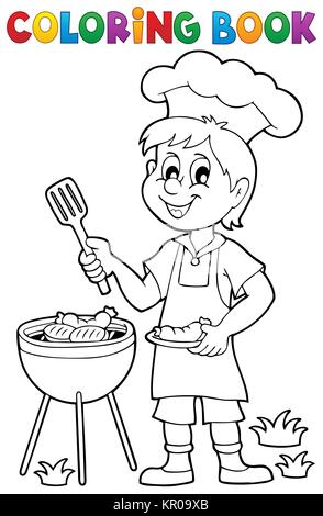 Malbuch Grill Thema 1 Stockfoto