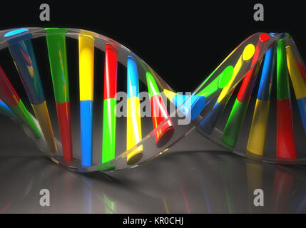 Farbige DNA-Molekül Stockfoto