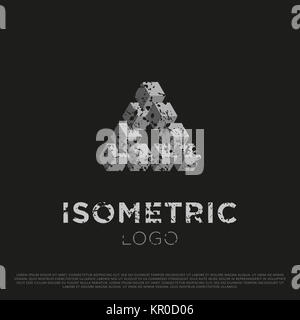 Vektor-isometrische 3D-Logo Stockfoto