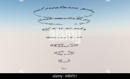 Worte Wirbel. Geschichte, Geschichte. 3D-Rendering Stockfoto