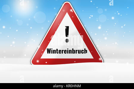 deutsche Sprache für Wintereinbruch Stockfoto