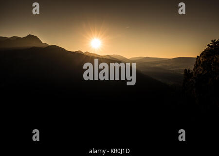 Sonnenuntergang über der Tatra, Zakopane, Polen Stockfoto