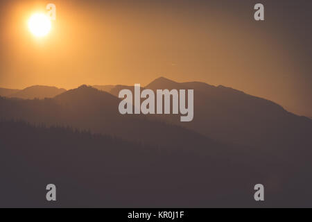 Sonnenuntergang über der Tatra, Zakopane, Polen Stockfoto