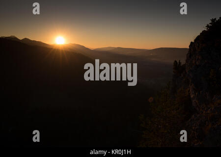 Sonnenuntergang über der Tatra, Zakopane, Polen Stockfoto