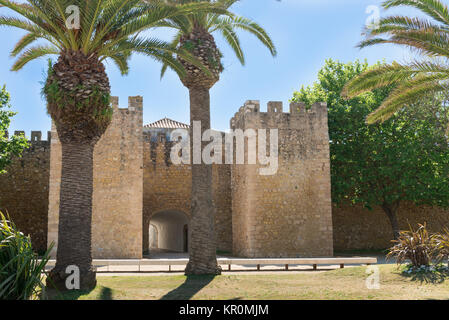 Burg in Silves, alte maurische Hauptstadt von Portugal. Algarve, Portugal Stockfoto