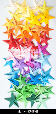 Bunte origami Sterne Stockfoto