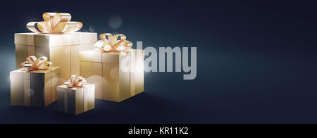 Geschenkboxen, Weihnachtsgeschenke, Liebe, 3D-Rendering illustration Stockfoto