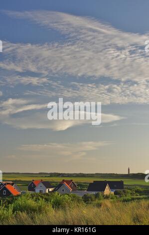 Am Abend in den Dünen von ouddorp aan Zee, goeree- overflakkee, die Südlichen Niederlande Stockfoto