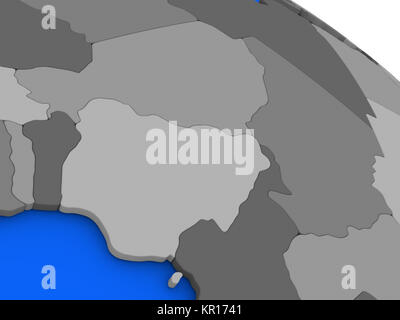 Niger und Nigeria auf politische Erde Modell Stockfoto