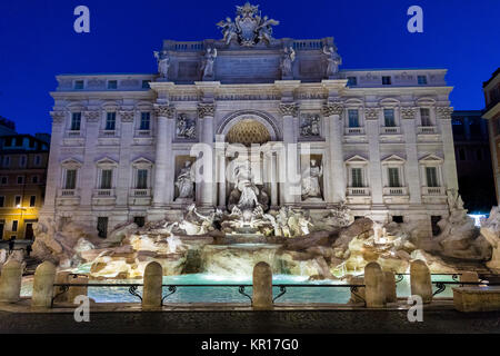 Fontana di Trevi Brunnen bei Nacht Rom Italien Stockfoto