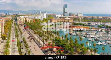 Passeig de Colom in Barcelona, Katalonien, Spanien Stockfoto