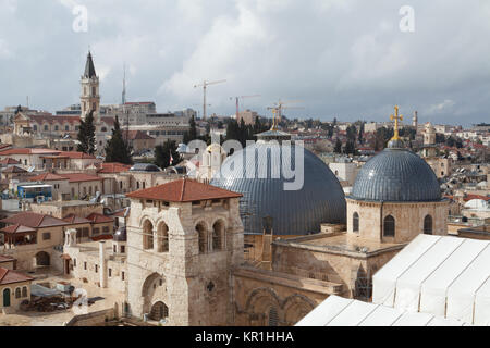 Kirche des Heiligen Grabes, christlichen Viertel der Altstadt von Jerusalem, Israel. Stockfoto