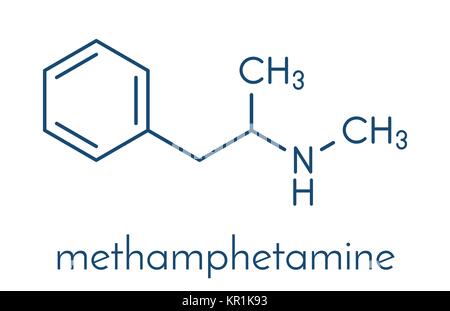 Methamphetamin (Crystal Meth, methamfetamine) Stimulans Molekül. Skelettmuskulatur Formel. Stock Vektor