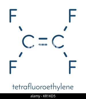 Tetrafluorethylen (TFE), Polytetrafluorethylen (PTFE) Polymer Baustein. PTFE ist in Nicht-Antihaftbeschichtung für Kochgeschirr und als Schmiermittel. S Stock Vektor