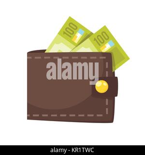 Abbildung: Geldbörse mit Geld Stock Vektor