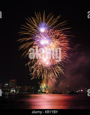 Feuerwerk in Pattaya, Thailand Stockfoto