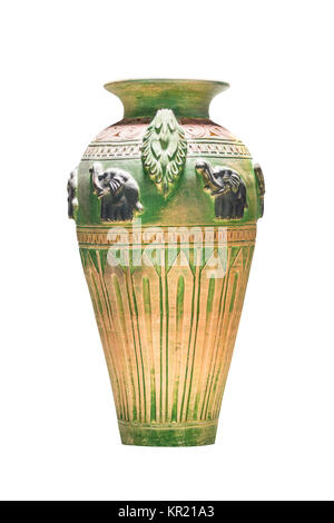 Keramik Vase auf weißem isoliert Stockfoto