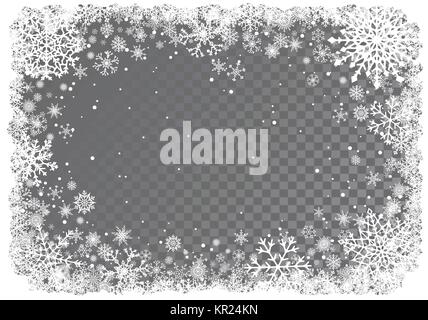 Weihnachten Hintergrund mit Rahmen von Schneeflocken Stock Vektor