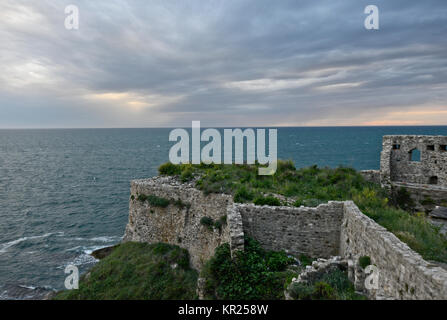 Ulcinj, Aussicht auf die Adria vom Schloss Stockfoto