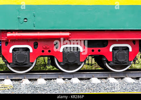 Alte Bahn-Rad Stockfoto