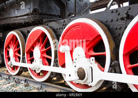 Alte Bahn-Rad Stockfoto