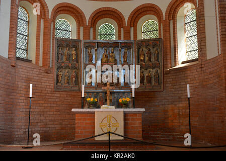 Altar, Klosterkirche St. Marien, Kloster Lehnin, Brandenburg, Deutschland, Klosterkirche St. Marien, Kloster Lehnin, Deutschland Stockfoto