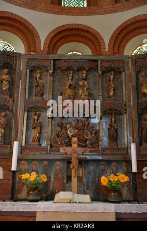 Altar, Klosterkirche St. Marien, Kloster Lehnin, Brandenburg, Deutschland, Klosterkirche St. Marien, Kloster Lehnin, Deutschland Stockfoto