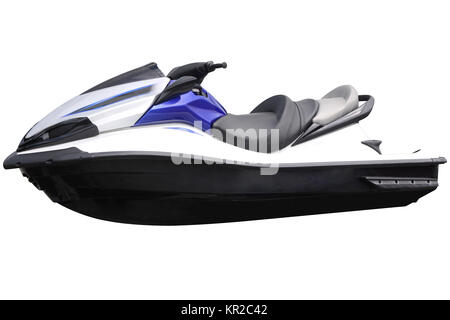 Modernes blue Jet-ski auf weißem Hintergrund. Stockfoto