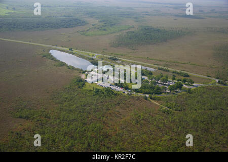 Antenne des Ernest F. Coe Visitor Centre, Everglades National Park, Stockfoto
