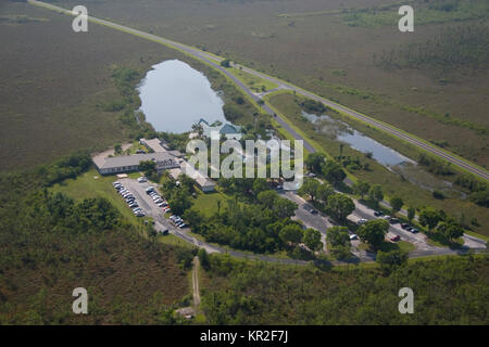 Antenne des Ernest F. Coe Visitor Centre, Everglades National Park, Stockfoto