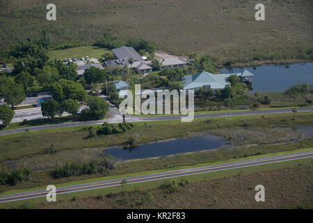 Antenne des Ernest F. Coe Visitor Centre, Everglades National Park, Stockfoto