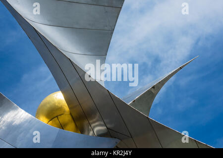 Skulptur an der Prager Straße in Dresden. Stockfoto