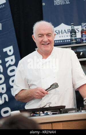Rick Stein Kochen am Padstow Christmas Festival Stockfoto