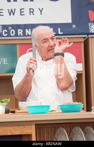 Rick Stein Kochen am Padstow Christmas Festival Stockfoto