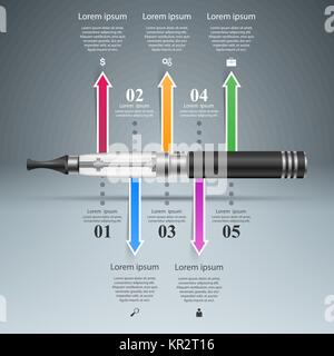 Schädlichen Zigarette, Viper, Rauch, Geschäft Infografiken. Stock Vektor