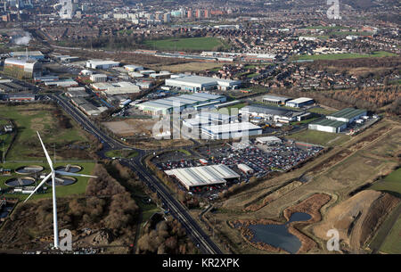 Luftaufnahme der Industrie im Cross Green, Leeds, Großbritannien Stockfoto