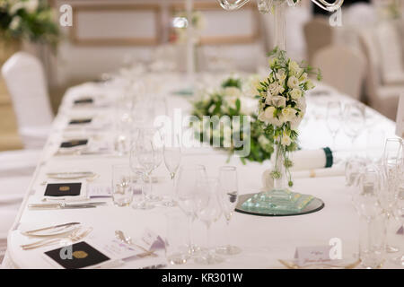 Tabelle zur Hochzeit Stockfoto